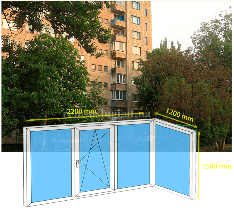 окона для г-образного балкона в панельном доме