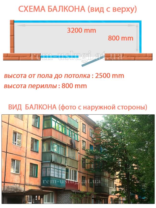 Стоимость утепления и отделки г-образного балкона в «Хрущевке», «Брежневке»