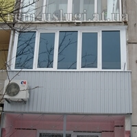 Фото. Отделка балкона профлист серебро. Кривой Рог